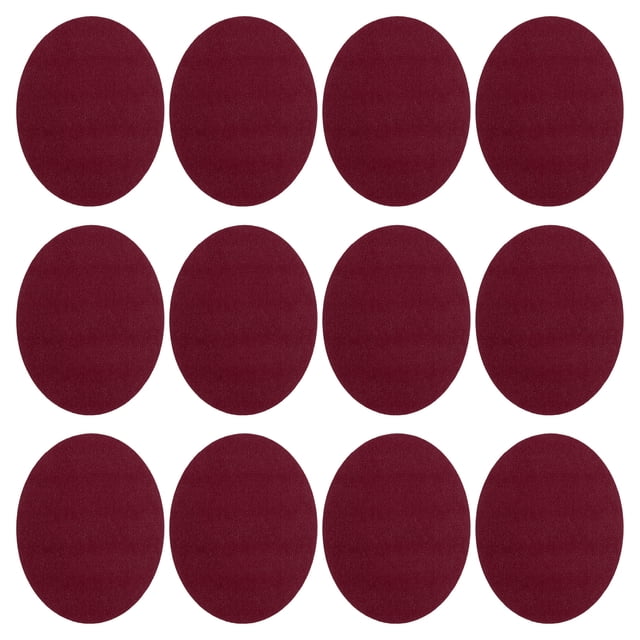 Kit de parches de terciopelo ovalados planchables Uxcell para reparar pantalones, camisas, chaquetas, rojo oscuro, paquete de 12