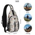 thumbnail image 5 of Sling Backpack,Beige Halloween Pumpkin Skull Bat Pattern Crossbody Bag with Water Bottle Holder,Waterproof Sling Bag for Men/Women with Chest Phone Holder for Hiking,Travel, 5 of 6