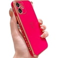 thumbnail image 2 of Compatible with iPhone 12 Mini Cute, Luxury Plating Edge Bumper Case with Full Camera Lens Protection Cover for iPhone 12 Mini 5.4 Inch for Women Girl (Rose red), 2 of 4