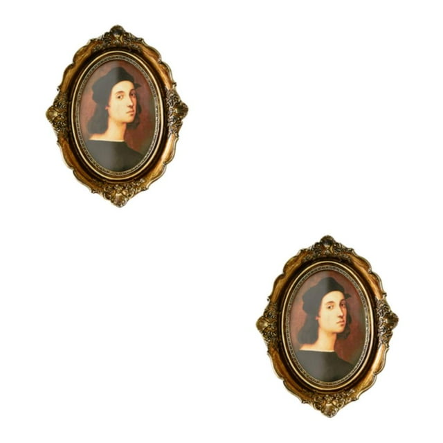 Baohd Picture Frame Vintage Photos Photo Holder Frames Bedroom Baroque Decor 6 Inch oval 2Set