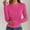 Hot Pink, variant on Womens Ribbed Knit Sweater Long Sleeve Slim Fit Tops Crewneck Pullover Stretchy Basic Fall Winter Layering Shirt Wine M