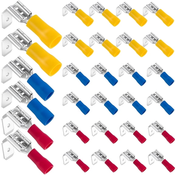 ZHZFKQ Spade Connectors, 22-10 AWG 1/4In Quick Disconnect Piggyback Assortment Kit, Female/Male Wire Cable Crimp Terminals
