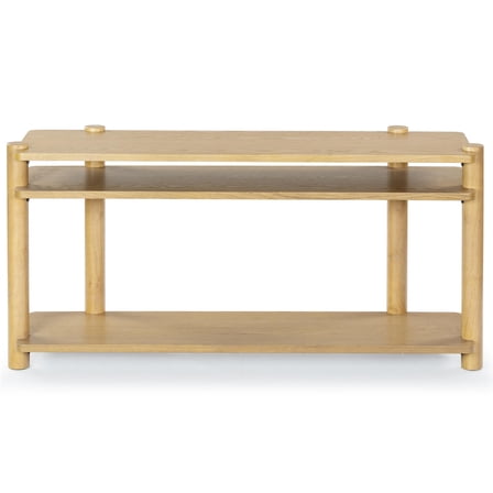 Safavieh Edisyn 3 Shelf Solid Wood Console Table in Natural
