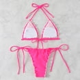 thumbnail image 6 of Glisme Pink Bikini Sets For Women Two Piece Swimwear Top And High Waisted Bottoms Swimsuit For Beach Pool For Swimming Lessons, 6 of 7