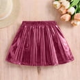 thumbnail image 5 of Girls Pink Shiny Pleated Skirt, Kids Metallic A-Line Skirt for Dance Performance Party, Elastic Waist Holiday Skirt,Size 4-5T, 5 of 9