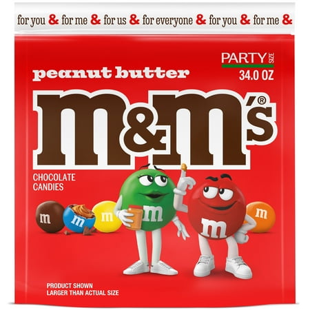 M&M's Peanut Butter Chocolate Movie Night Candy, Party Size, 34 oz Bulk Bag