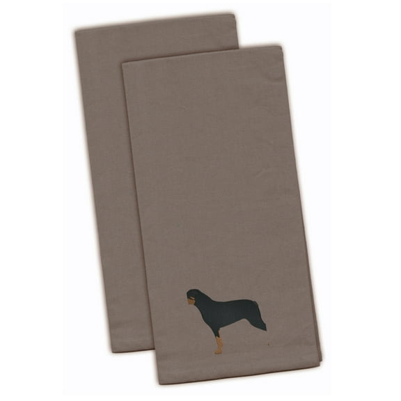 Rottweiler Gray Embroidered Towel Set of 2
