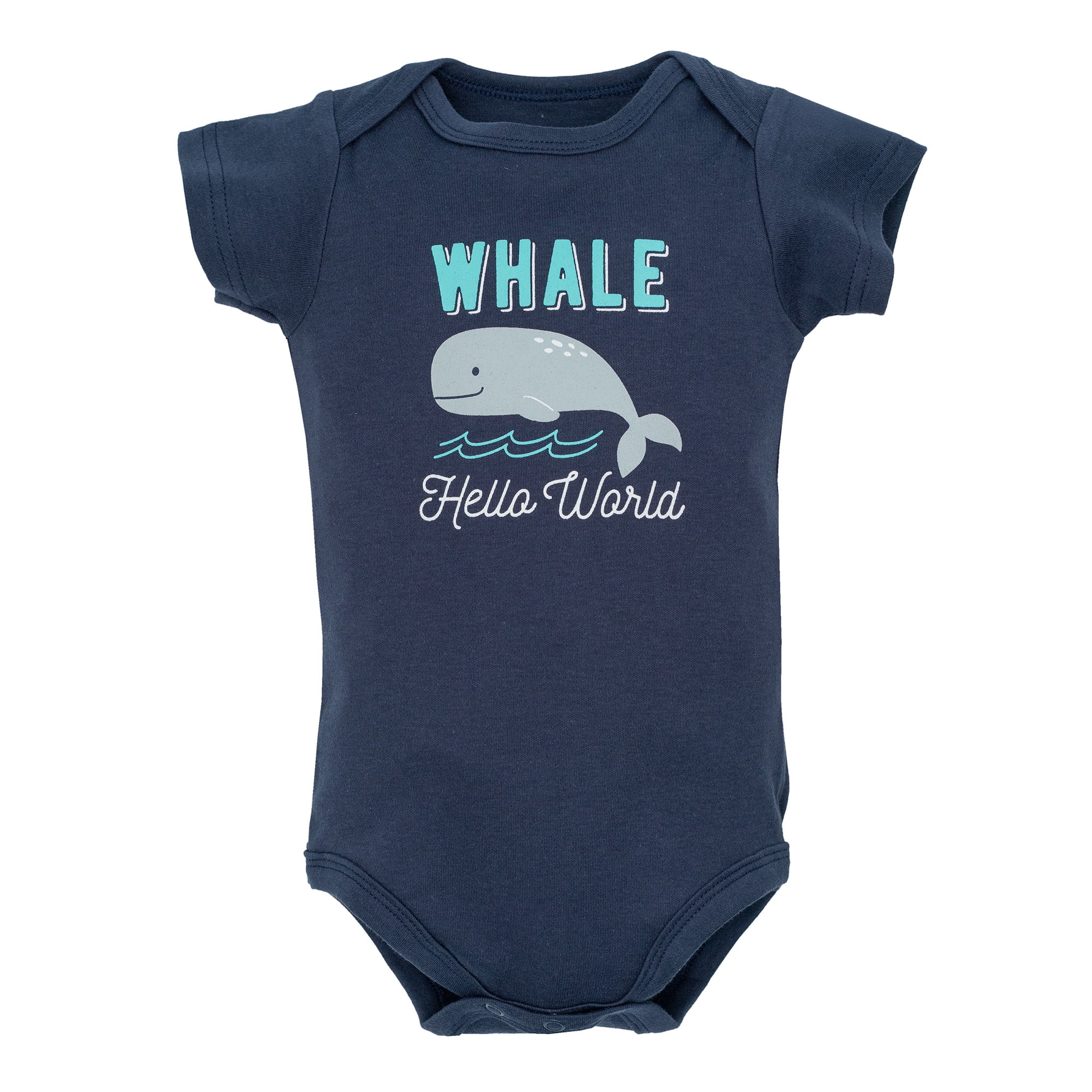 Hudson Baby Infant Boys Cotton Bodysuits 5-Pack, Sea Characters, Newborn