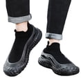 thumbnail image 3 of AUDeals Men's Sporty Lace Up Low Top Thick Sole Running Shoes Lightweight Slip On Walking Shoes Workout Fashion Casual Hiking Sneakers (Black, 9.5), 3 of 9