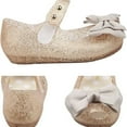 thumbnail image 3 of USA 9 Girls Princess Mary Jane Cloth Bow Jelly Shoes Flats(Gold), 3 of 5