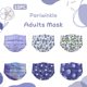thumbnail image 2 of Mascarilla desechable para adultos, cubrebocas de Color azul con flores, Cosplay de Halloween, 10 unidades, 2022, 2 of 4