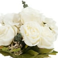 thumbnail image 3 of Enova Home Artificial Mixed Silk Roses and Hydrangea Flowers Arrangement in Glass Vase With Faux Water (Cream), 3 of 3