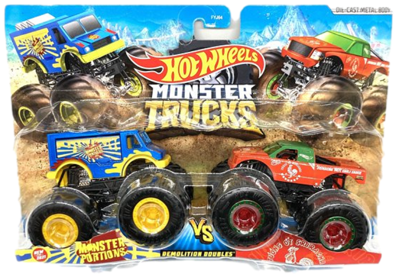 Hot Wheels - Monster Trucks Transport Truck, Includes 3 Cars, Multicolor  (Mattel GGB64)
