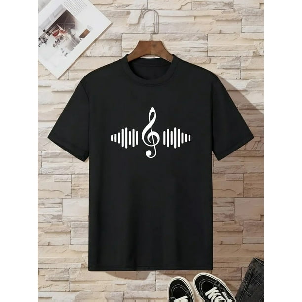 Everyday Comfort, Boys' 4x4 Note Cotton T-Shirt - Casual Crew Neck, Medium Stretch, Summer Top with Musical Symbol Design, Everyday Comfort Wear|Musical Symbol Apparel|Medium Stretch Fabric