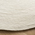 thumbnail image 3 of SAFAVIEH Braided Ronan Solid Reversible Area Rug, Ivory, 5' x 5' Round, 3 of 10