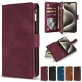 thumbnail image 2 of Wallet Multi-card Slot Zipper Kickstand Magnetic Flip Leather Case For iPhone 15 16 17 Pro Max Plus, 2 of 9