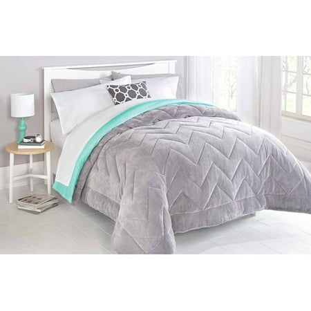 Mainstays Two Toned Chevron Stitched Reversible Plush Bedding