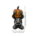 thumbnail image 3 of Set of 3 See No Hear No Speak No Evil Skeleton Pumpkin Figurines Resin Halloween Tabletop Decoration Fall Thanksgiving Home Decor for Mantel Shelf, 3 of 7