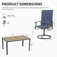 thumbnail image 6 of ELPOSUN 7 Piece Outdoor Patio Dining Set Swivel High Back Padded Textilene Chairs and Rectangle Brown Table Furniture Set,Navy, 6 of 7