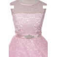 thumbnail image 2 of Big Girls' Pleated Lace Illusion Top Sunburst Skirt Flowers Girls Dresses Silver Size 12, 2 of 7