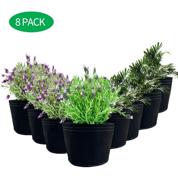 LittleClover Planting Grow Bags, 400G Nursery Thicken Fabric Container for Gardening Flowers and Vegetables, Premium Growing Bags (1Gallon)