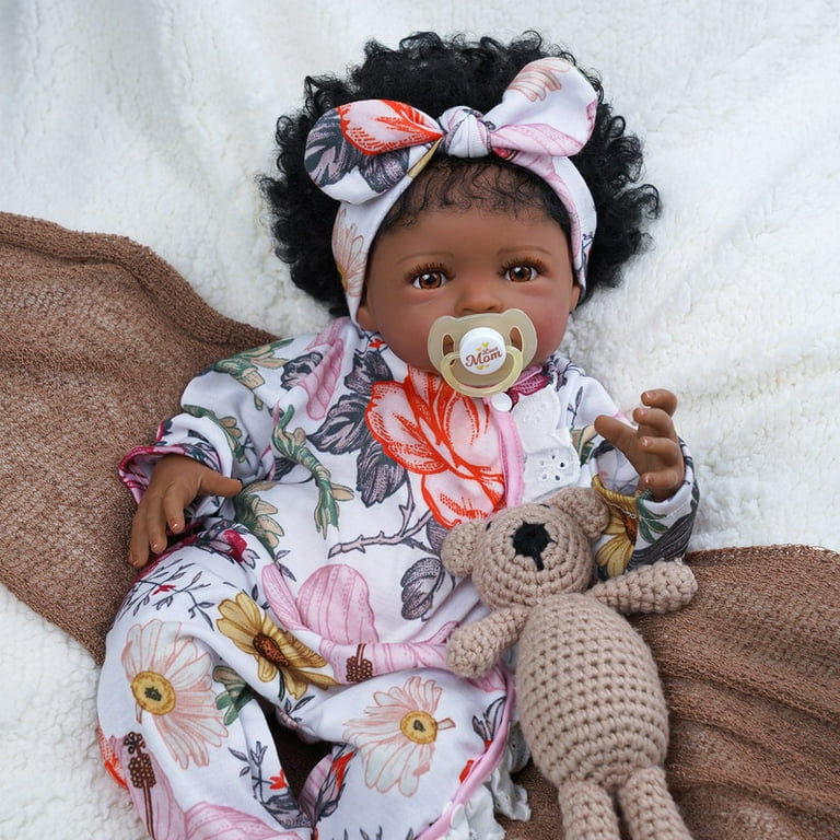 Handmade 28'' Lifelike Reborn Baby Doll Curly Hair Painted Toddler Doll