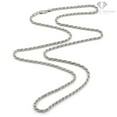 thumbnail image 2 of 925 Italian Sterling Silver 3mm Solid Rope Diamond Cut Chain, FREE Microfiber Cloth, Rhodium Link Mens Womens Necklace, Giorgio Bergamo, 2 of 7