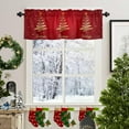 thumbnail image 3 of Christmas Valances for Windows Merry Christmas Tree Kitchen Curtain Valances Rod Pocket Red Holiday Valance Winter Window Curtain Treatment Short Topper Curtains Seasonal Valance 1 Panel,54 by 18 inch, 3 of 5