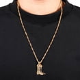 thumbnail image 5 of Valentine Jewelry Western Cowboy Boots Necklace Babstract Face Copper Plated Real Gold Lock Chain Mom Gifts Mother's Day Gifts Necklace Birthstone Necklace for Mom Birthday Gifts for Mom Gifts from D, 5 of 9