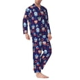 thumbnail image 2 of Honeii pirate owls and boats Pattern Mens Pajamas Set,2pcs Men's Lounge Long Sleeve Sleep Shirt and Pajama Bottoms Sleepwear Set,Mens Pjs Sets-X-Large, 2 of 7