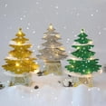 thumbnail image 5 of Adornos navideños Mini adorno de tarjeta navideña de escritorio árbol de Navidad brillante, 5 of 5