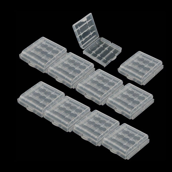 Clear Hard Plastic Case Holder Storage Box For Rechargeable AA AAA Battery 20PCS