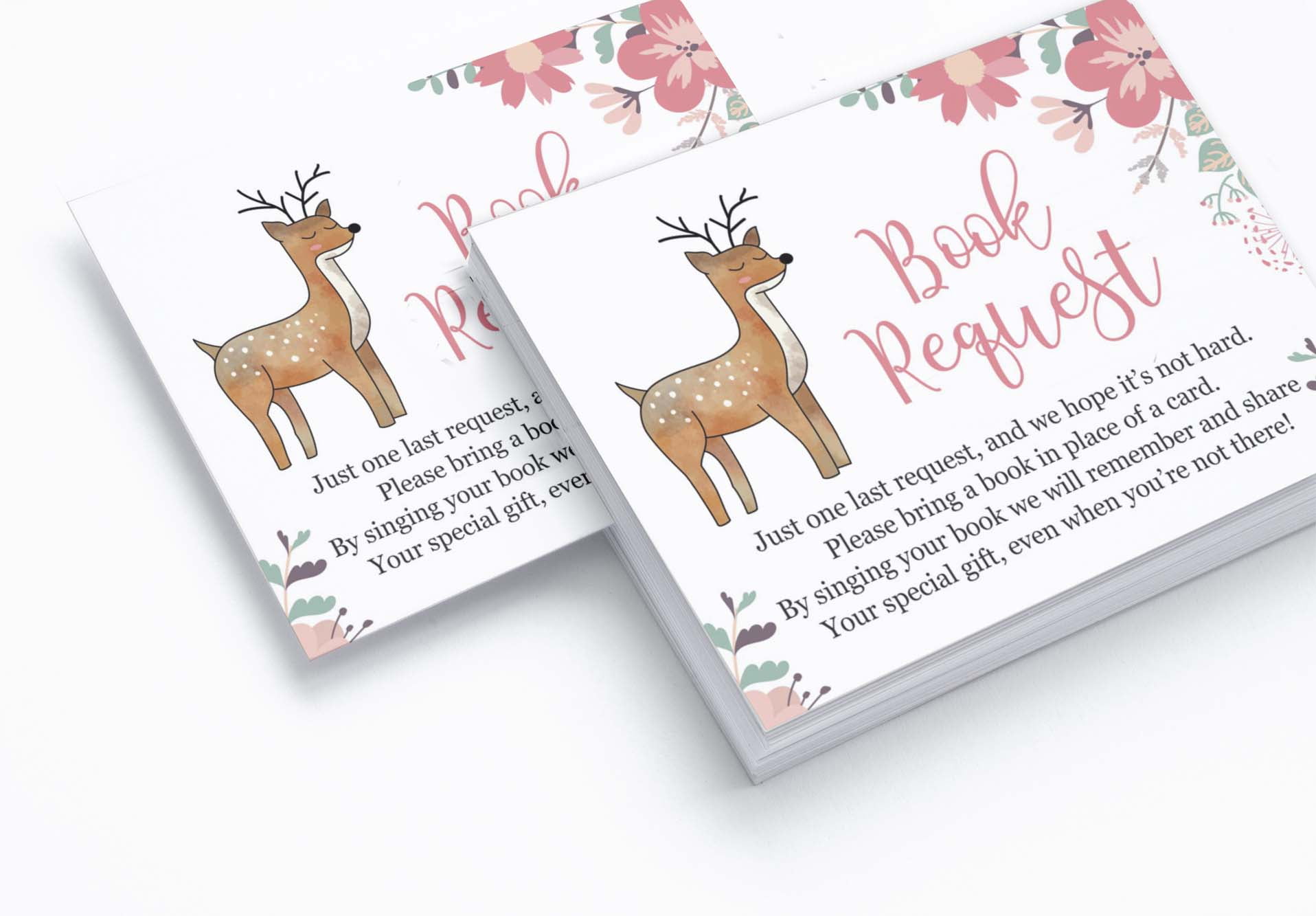 Inkdotpot 30AnimalsBaby Shower Book Request Cards-Bring A Book Instead Of A Card-Baby Shower Invitations Inserts Games