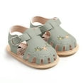 thumbnail image 3 of LIIPEE Girls Boys Sandals Summer Cute Flower Embroidery Closed Toe Non- Soft Sole Shoes Toddler Comfort School Sandal,Green,12-18 Months, 3 of 5