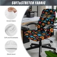 thumbnail image 3 of Xoenoiee Dragonfly Daisy Leaves Print Stretch Desk Office Chair Seat Cushion Covers Universal Computer Chair Slipcover with Armrest Covers, Removable Washable Cushion Protectors for Dogs Cats, Small, 3 of 6