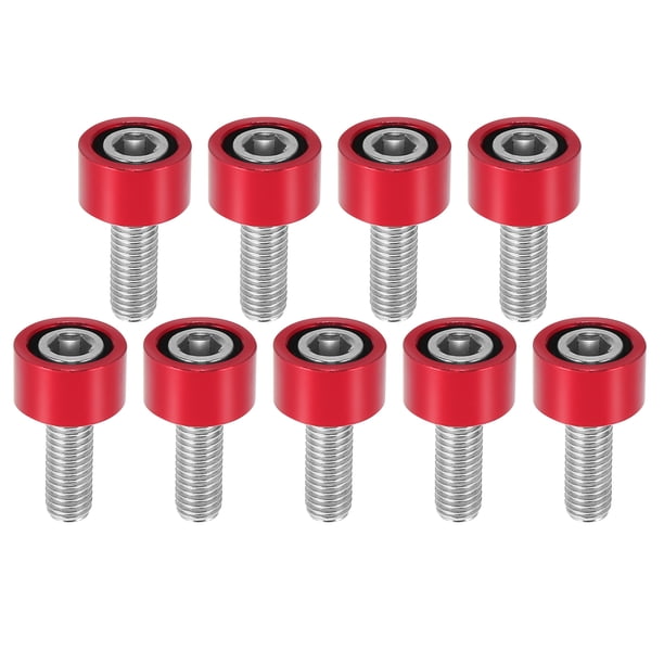 9uds M8x1.25 Escape Cabecera Múltiple Copa Arandelas Pernos para Coche rojo