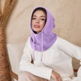 thumbnail image 6 of YEKEYI Hooded Scarf Hat Knit Balaclava Women Beanie Skull Cap with Drawstring Warm Winter Hats for Women Men Outdoor Sports, 6 of 7
