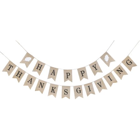 Burlap Happy Thanksgiving Banners - Happy Thanksgiving Decorations Banner - Happy Thanksgiving Garland Thanksgiving Party Decorations Indoor Outdoor