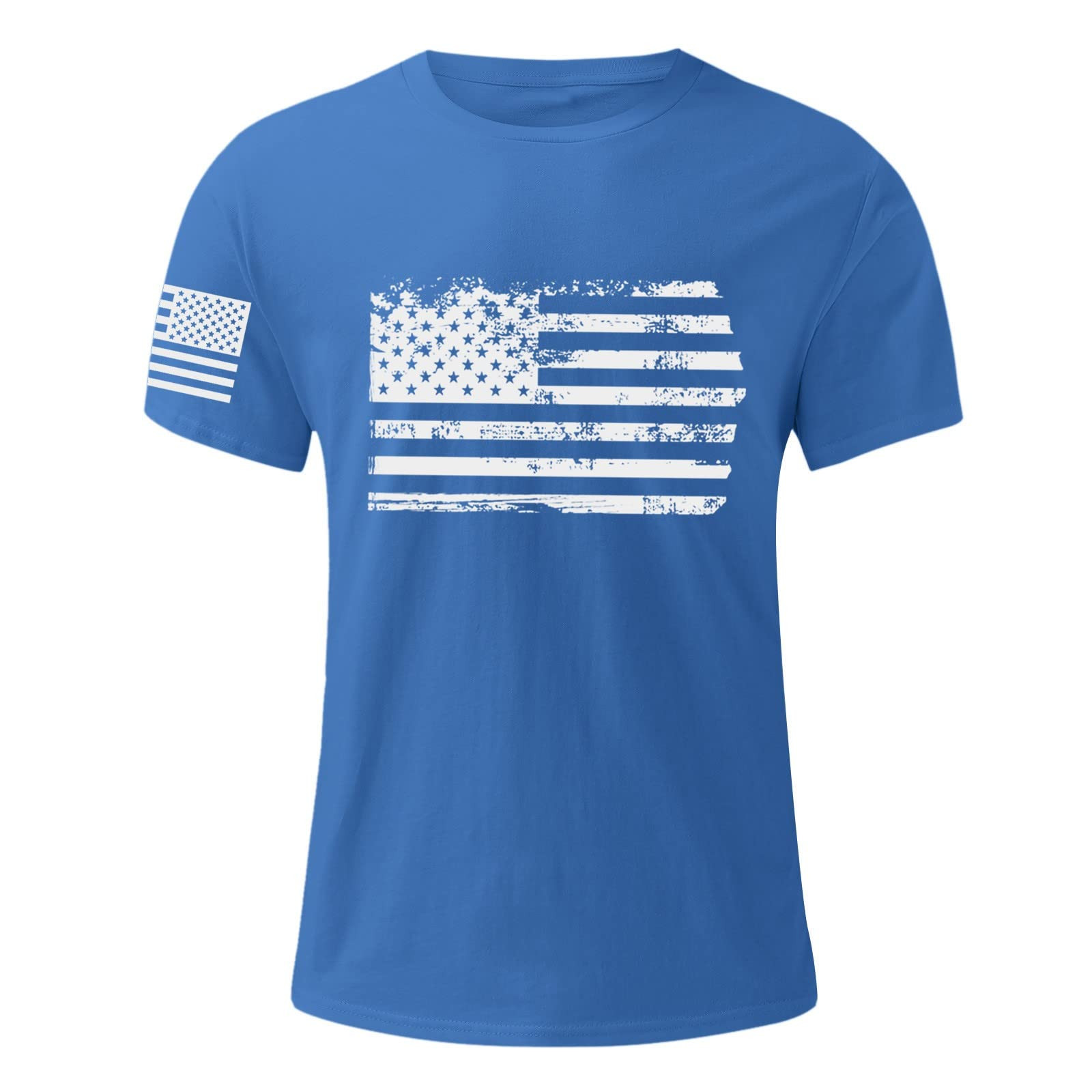 Xysaqa Men's American Flag T-Shirts Short Sleeve Graphic Tee USA Flag ...