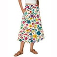 thumbnail image 2 of Women's Flowy Flared Ruffle Hem A-Line Maxi Skirts with Elastic Waist, Elegant Tiered Layer Boho Long Skirts, Floral Print for Summer,Multicolor,Size S, 2 of 5