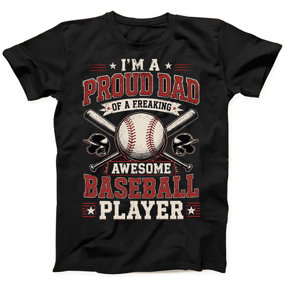 Men’s Baseball Dad T-Shirt Cool Graphic Tee Gift for Father’s Day 2026, Gift Shirt Keepsake Style 2