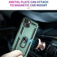thumbnail image 5 of For iPhone 13 Mini Case ,Heavy Duty Shockproof Body Phone Cover Built in Metal Rotated Magnetic Ring Holder Kickstand,Dustproof,Anti-Scratch,Dual Layer Military-Grade Drop protection,Darkgreen, 5 of 8