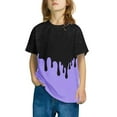 thumbnail image 4 of piuwrlz Short Shirts Sleeve Kids Girls T-Shirts Tops Printed Round Neck T Shirt Top Purple Size 4 Years, 4 of 5