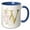 Blue/White, variant on 3drose, Pretty Pink Lily Floral Image of Gold Monogram Initial W, 11oz Mug