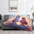 thumbnail image 2 of Uemuo Heart Sky Bird Couple Printed Throw Blanket for Couch, Fluffy Fuzzy Blankets for Bed, Sofa, Cozy Flannel Faux Fur Blanket-60"x50", 2 of 6