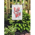 thumbnail image 2 of NUDECOR Surf Ride The Wave Surfing Lettering Shaka Hawaii Vintage Surfer Garden Flag Decorative Flag House Banner 28x40 inch, 2 of 2