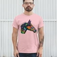 thumbnail image 3 of Tee Hunt Dean Russo Colorful Horse T-Shirt Neon Mosaic Wild Mustang Men's Tee, Light Pink, Medium, 3 of 5
