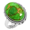 thumbnail image 1 of 925 Silver Ring For Women - Girls Copper Green Turquoise Stone Silver Ring Size 5 Boho Silver Ring Size 5 Gift For Women On Birthday 925 Silver Jewelry With Gemstone, 1 of 6