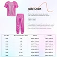 thumbnail image 5 of Sinleey Kids Hip Hop Outfits for Girls Boys Shiny Metallic Dance Tops and Sparkly Pants Trousers Set Royal Blue 100, 5 of 5