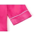thumbnail image 4 of Beezizac Satin Pajamas for Girls - Neon Pink Cute Silky Long Sleeves & Pants Sleepwear PJ Set Size 6/7, 4 of 7